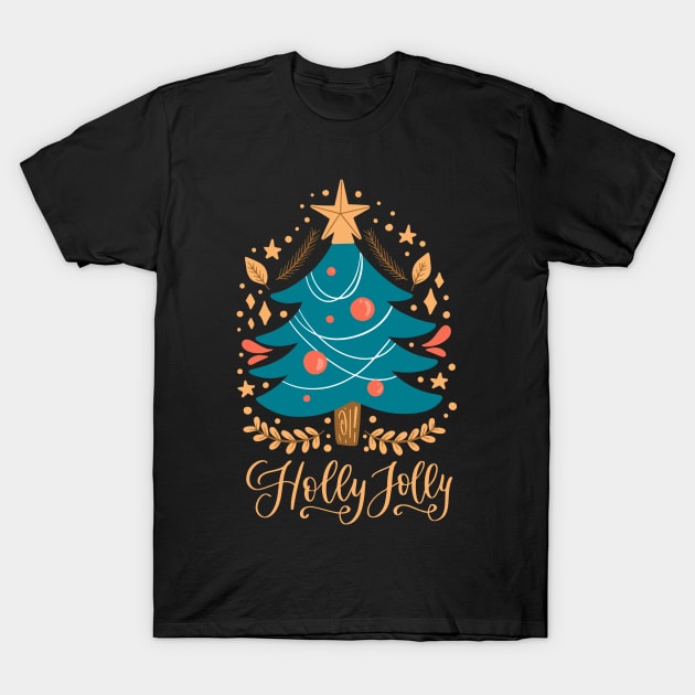 Merry Christmas_Holly Jolly T-Shirt by Infinirish